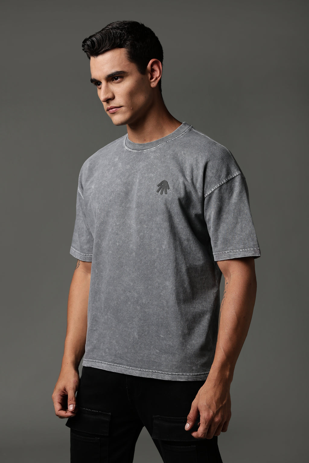 Graphite Drop acid wash tee