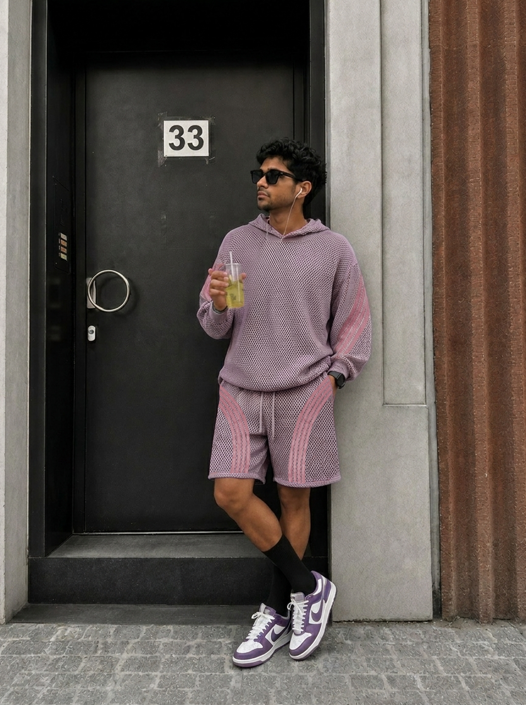PINK MESH HOODIE