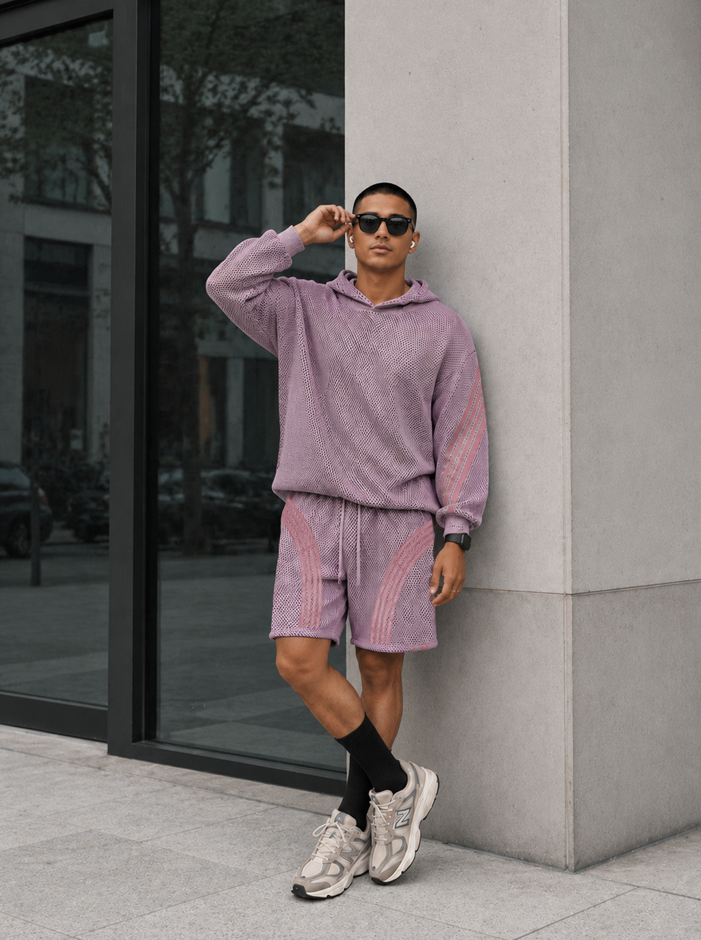 PINK MESH HOODIE