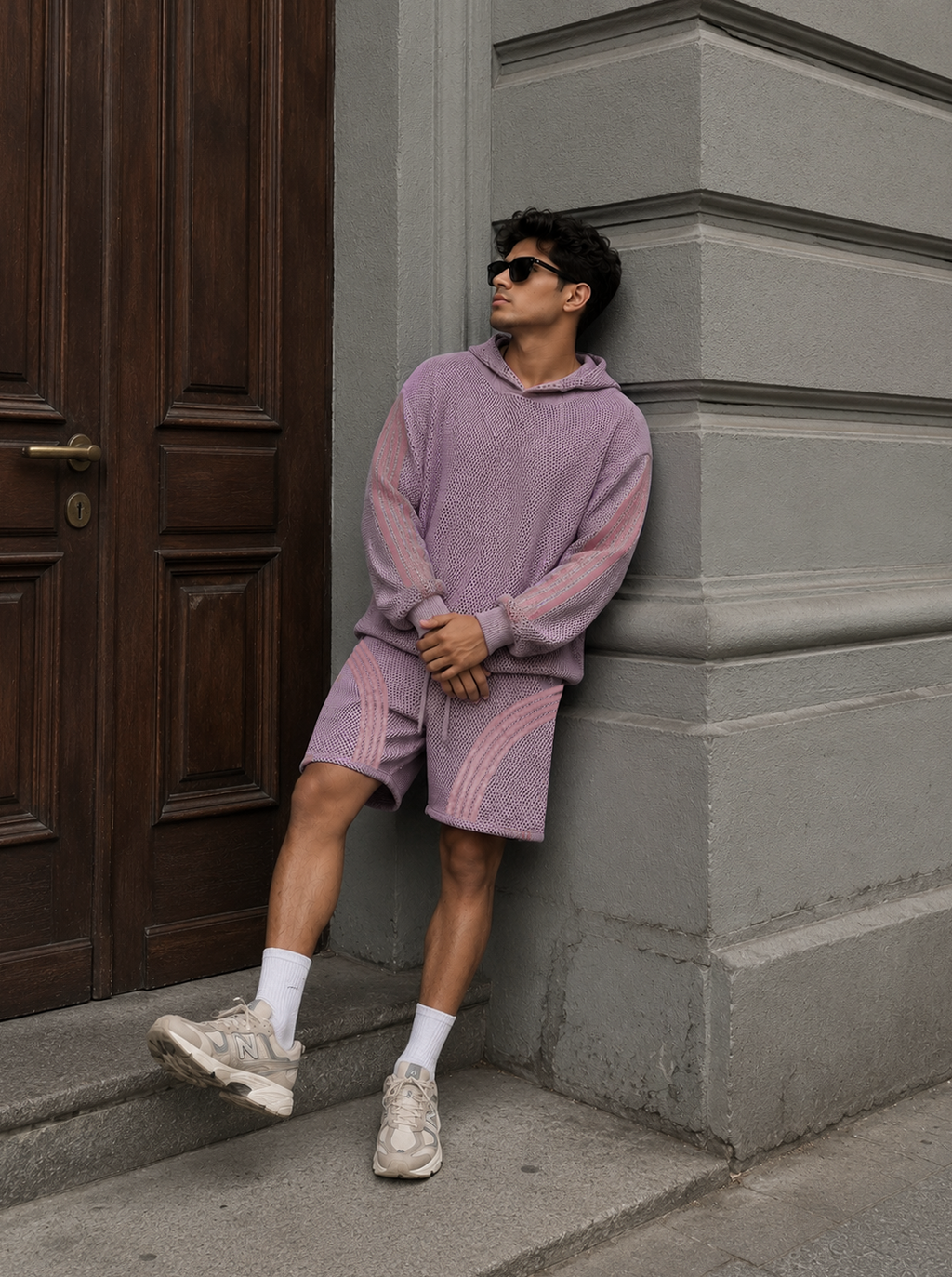 PINK MESH HOODIE
