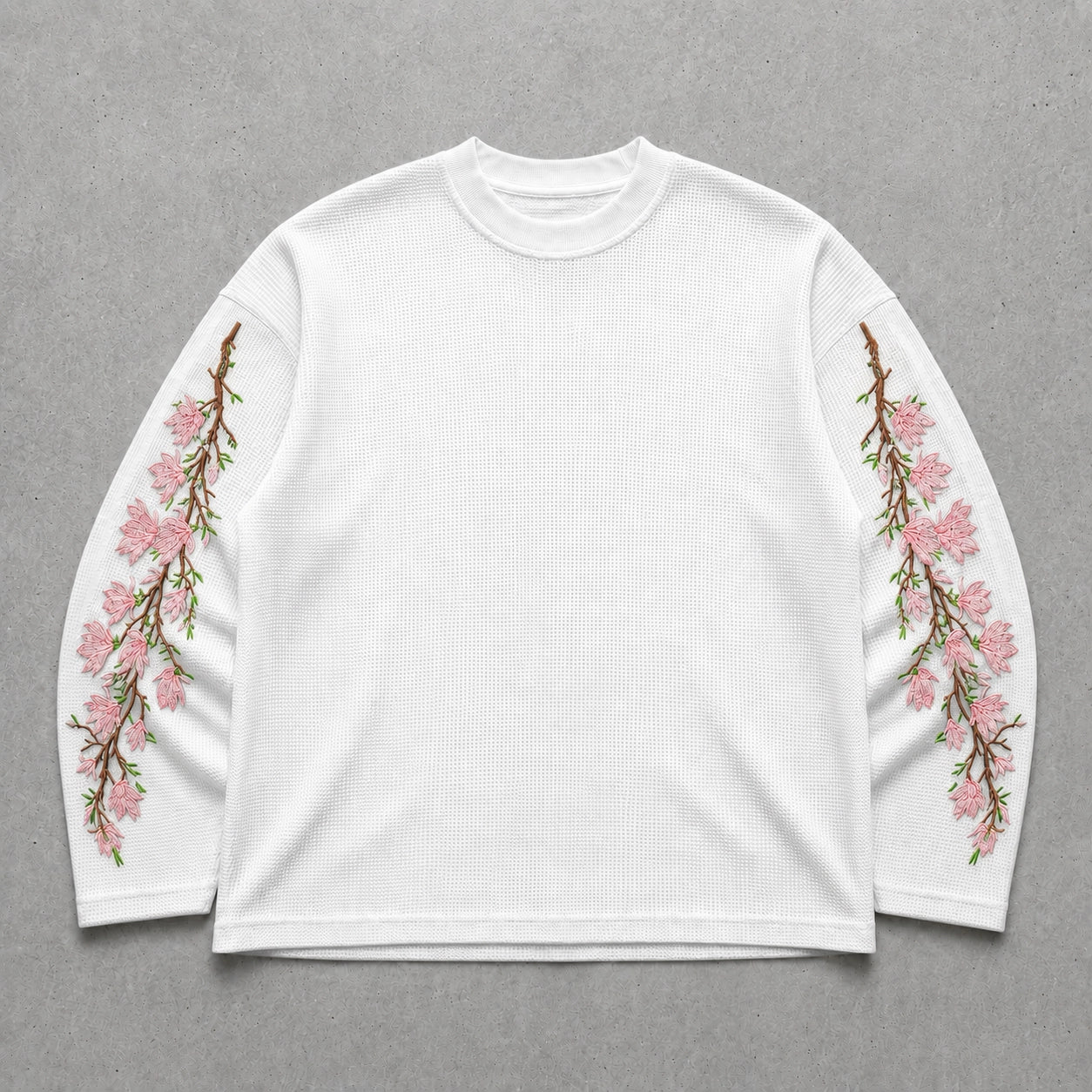 White Sakura Waffle Tee