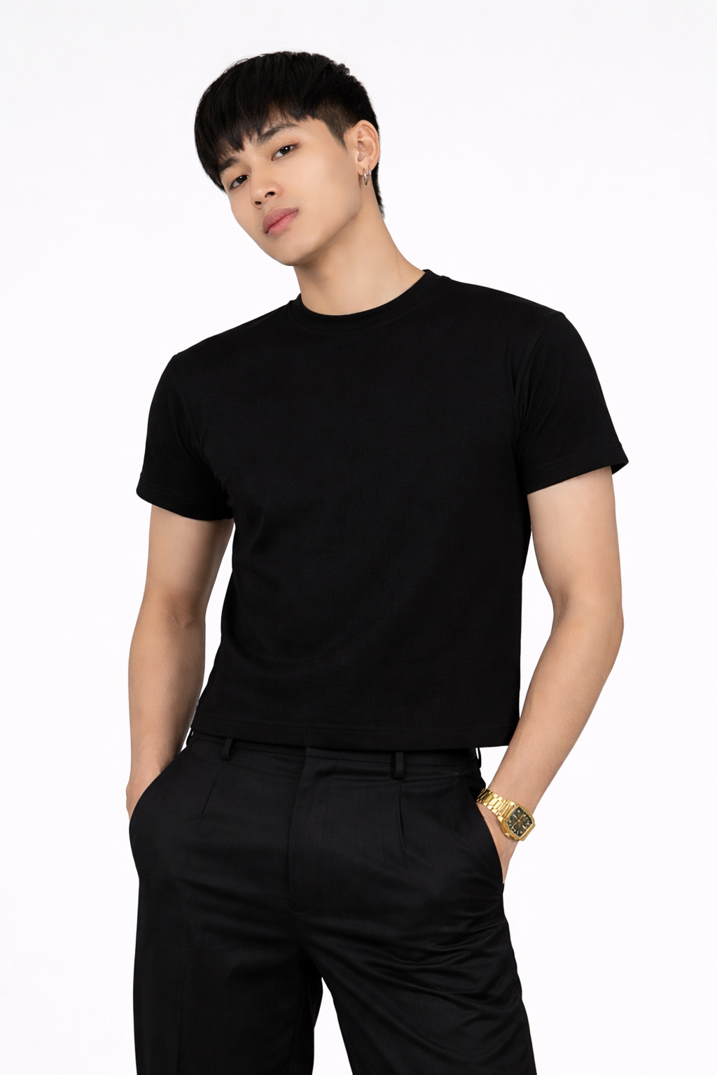 Stealth Black Cropped Tee