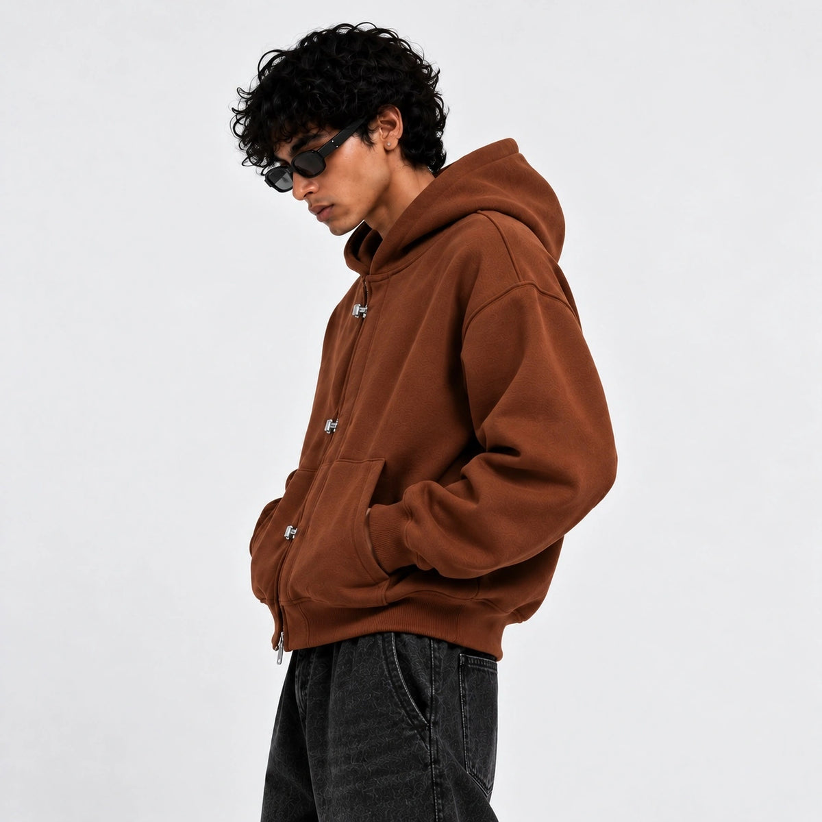Frost Clasp Hoodie Brown