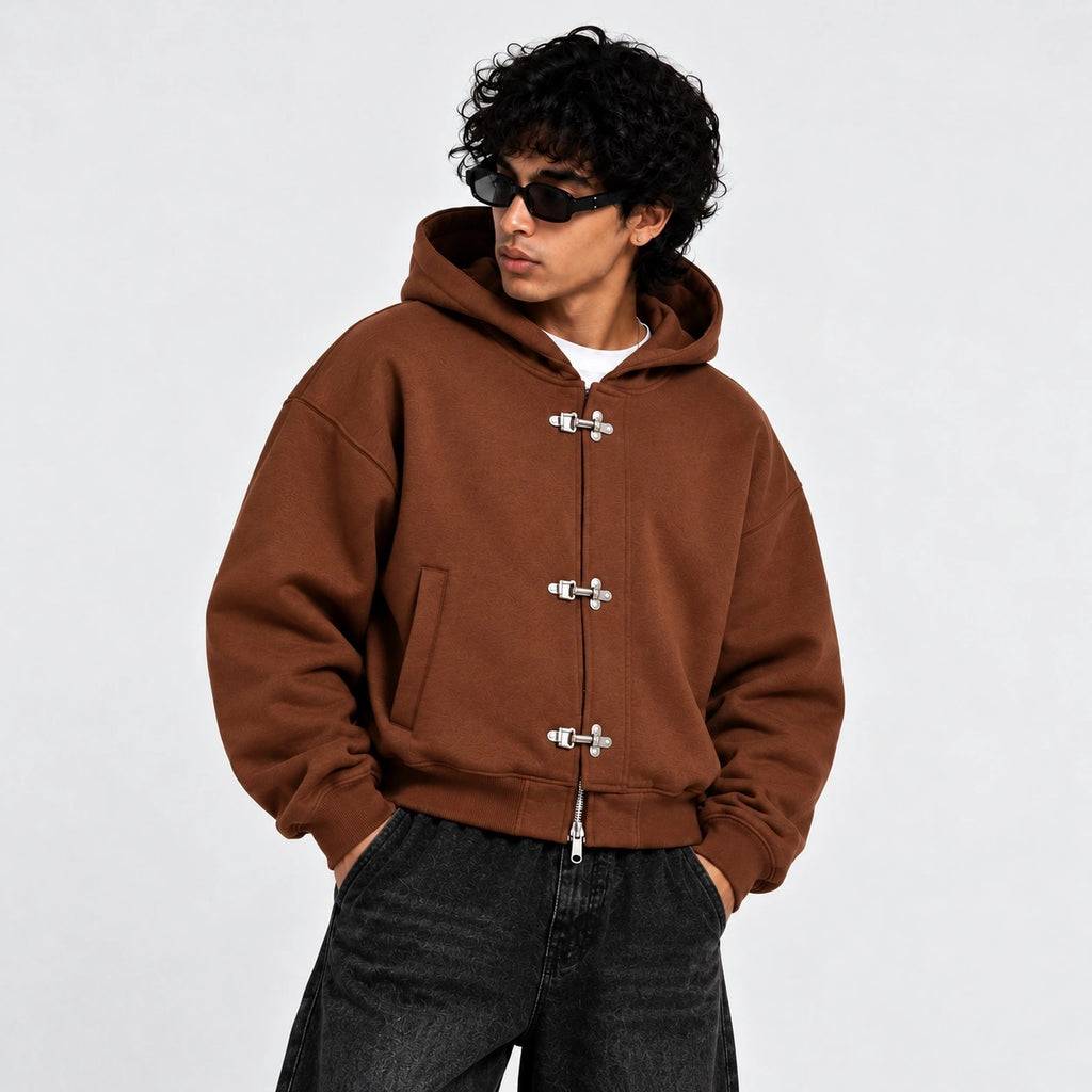 Frost Clasp Hoodie Brown