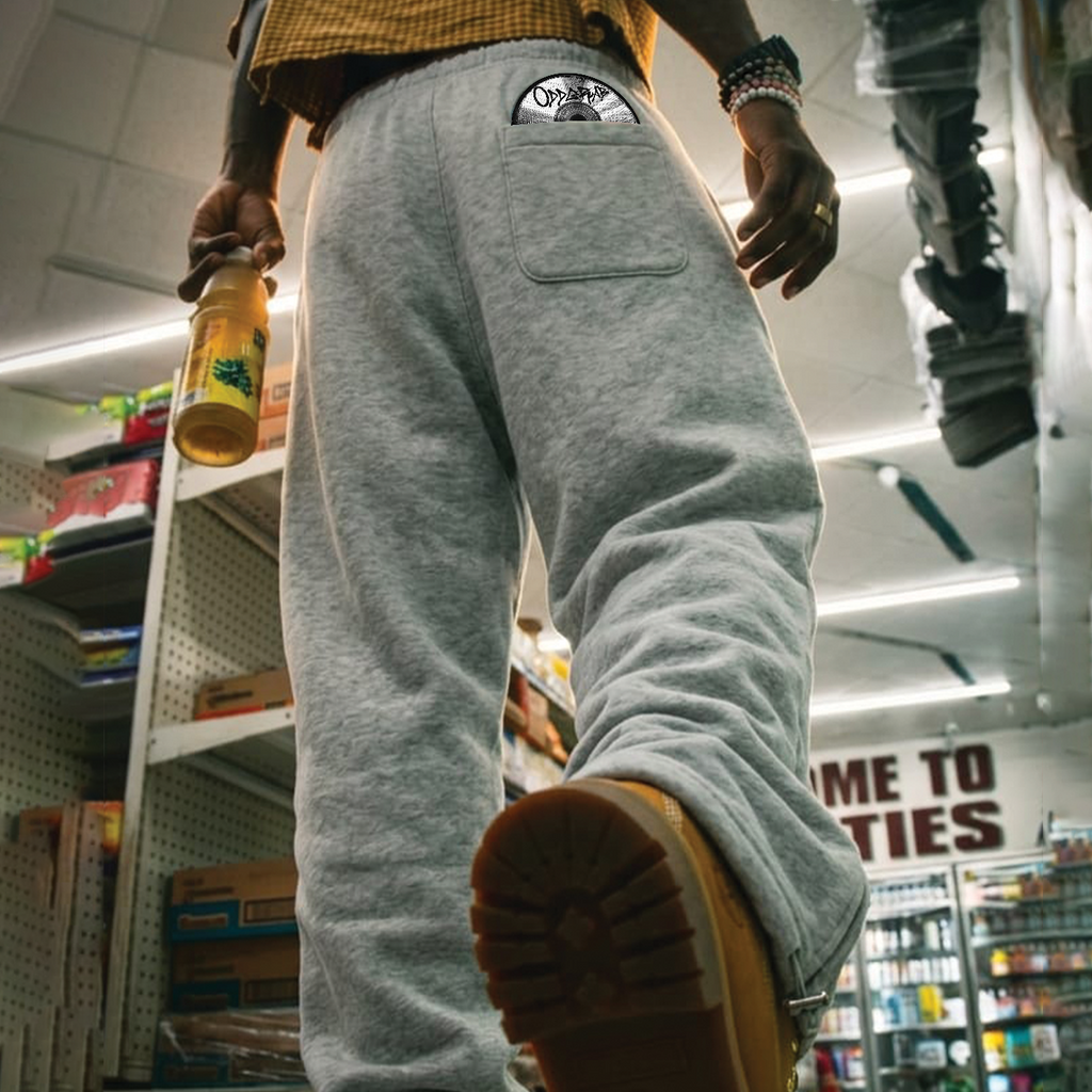 Record Baggy Black Sweatpants