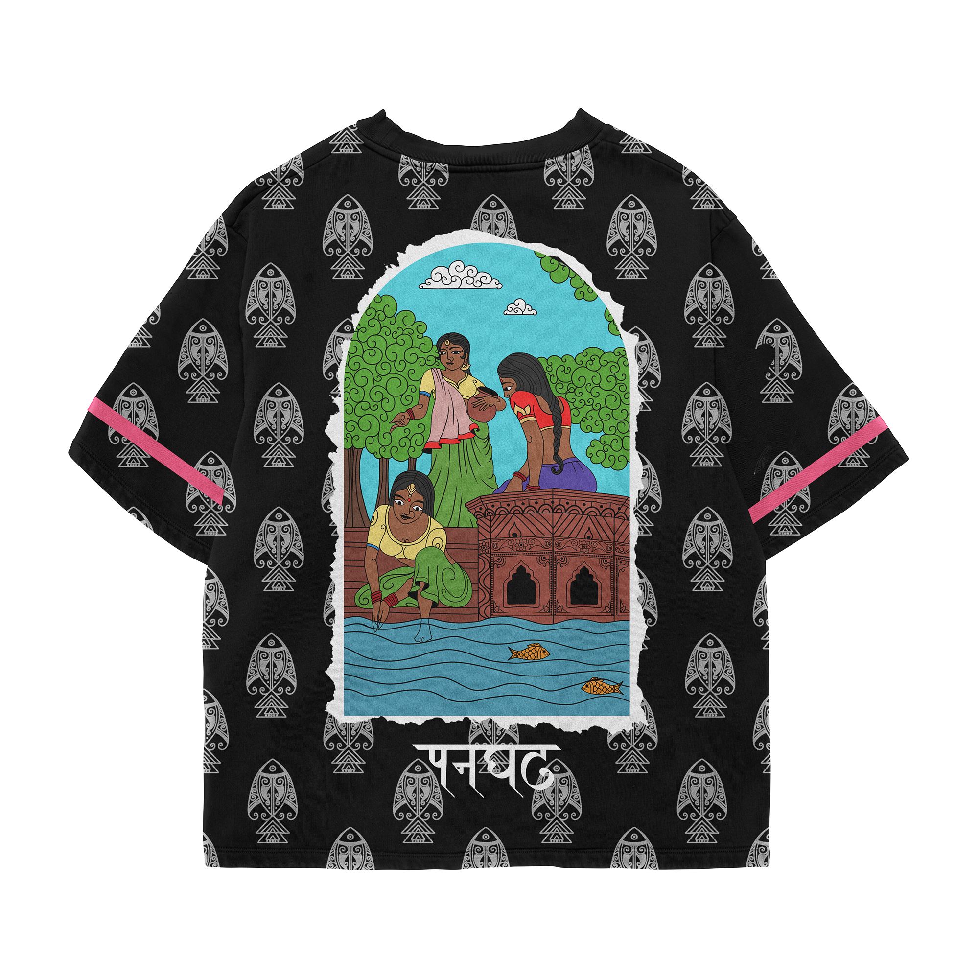 Panghat Oversized Black T-shirt