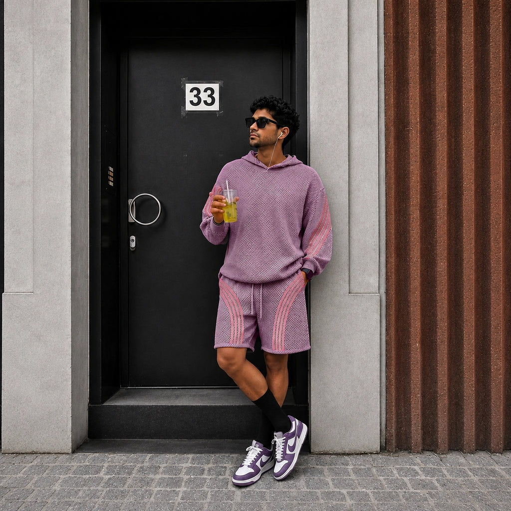 PINK MESH HOODIE