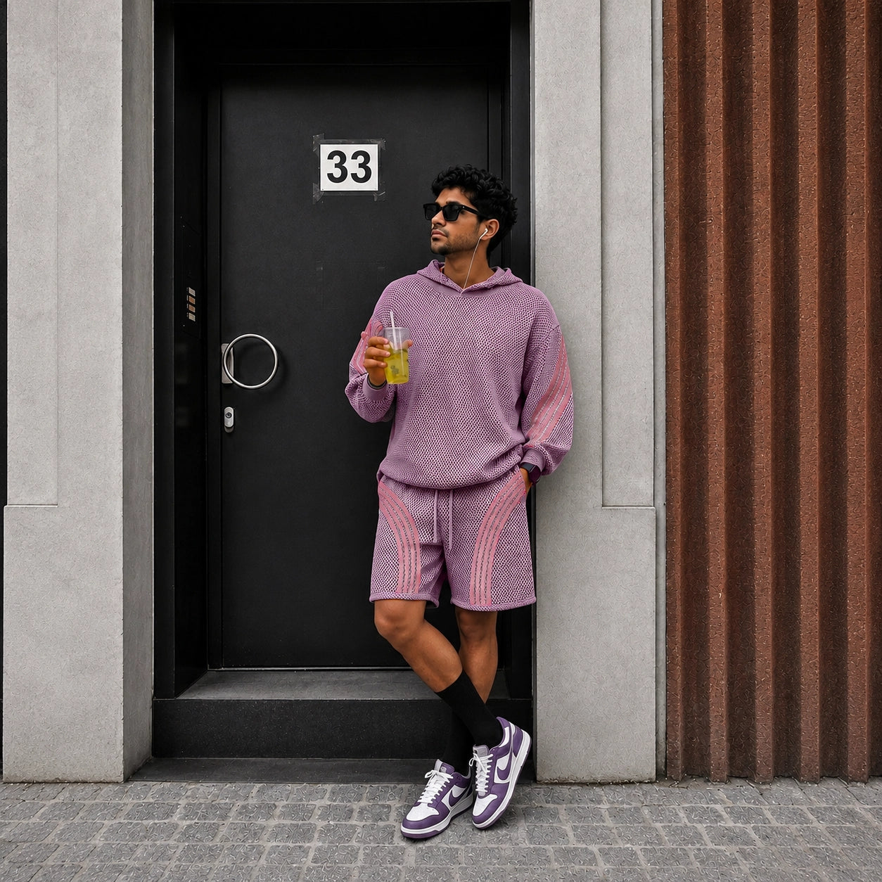 PINK MESH HOODIE