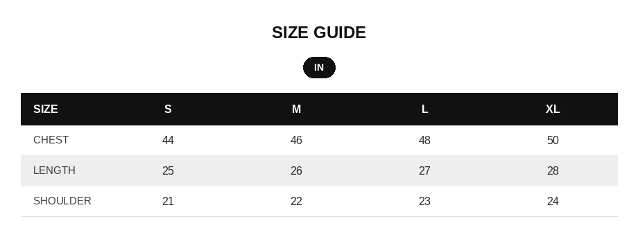 Black Mesh Tank Top Size Chart