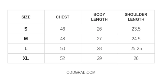 Purple Eye Mask Hoodie Size Chart