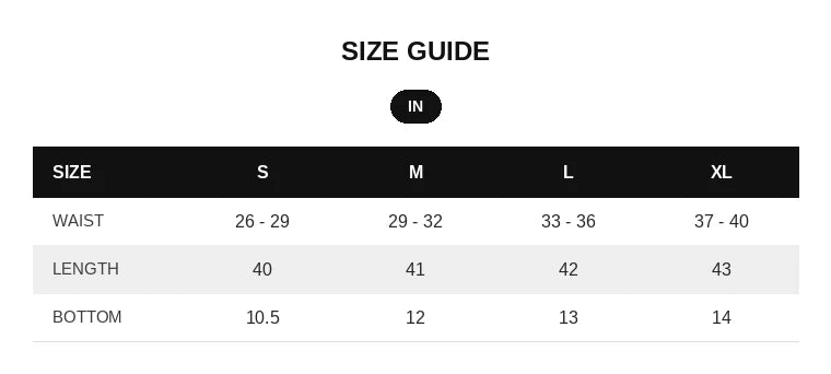 Leopard Sweatpants Size Chart