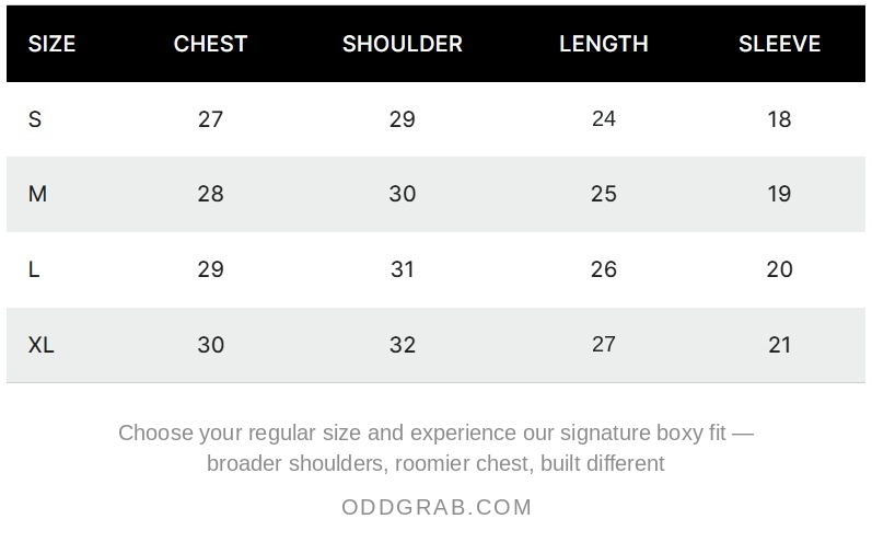 Frost Clasp Hoodie  Black Size Chart