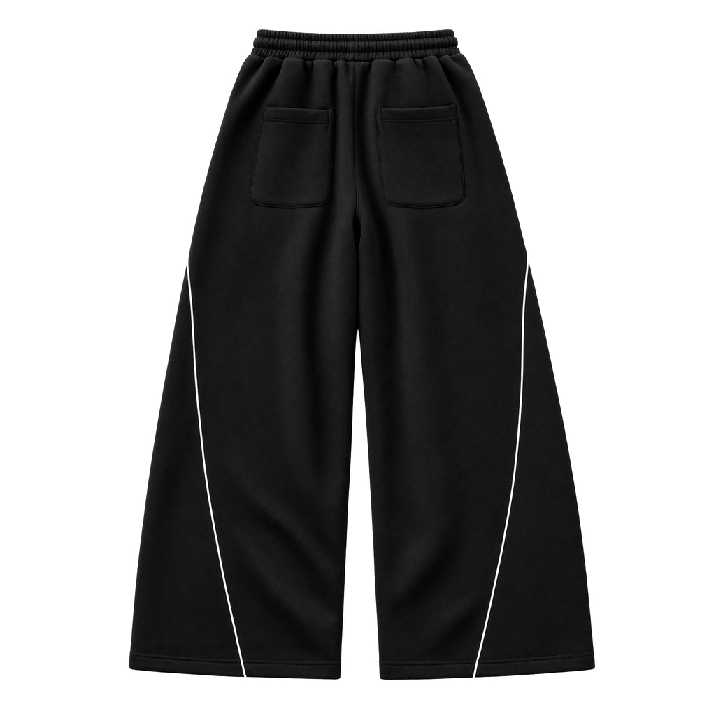 Phantom Wide-Leg Black Sweatpants