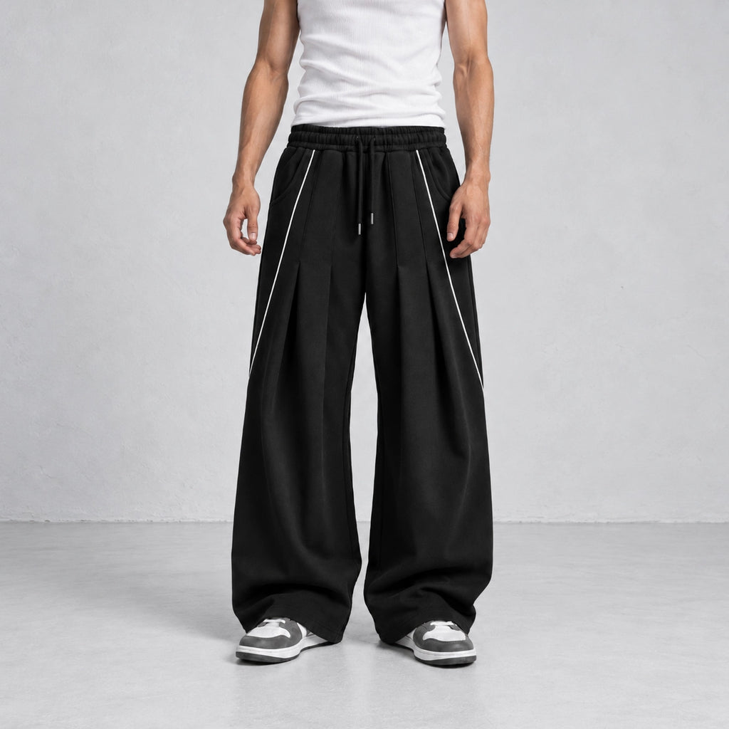 Phantom Wide-Leg Black Sweatpants