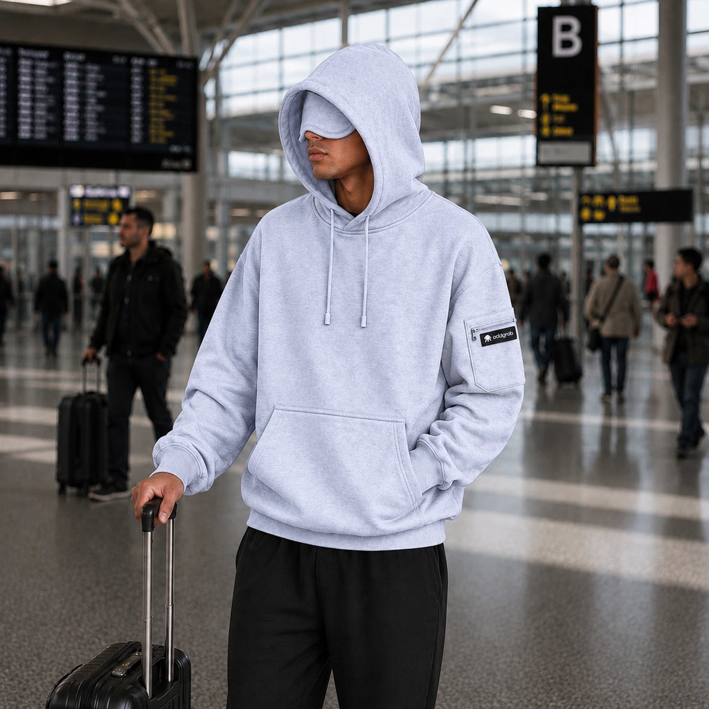 Melange Grey Eye Mask Hoodie