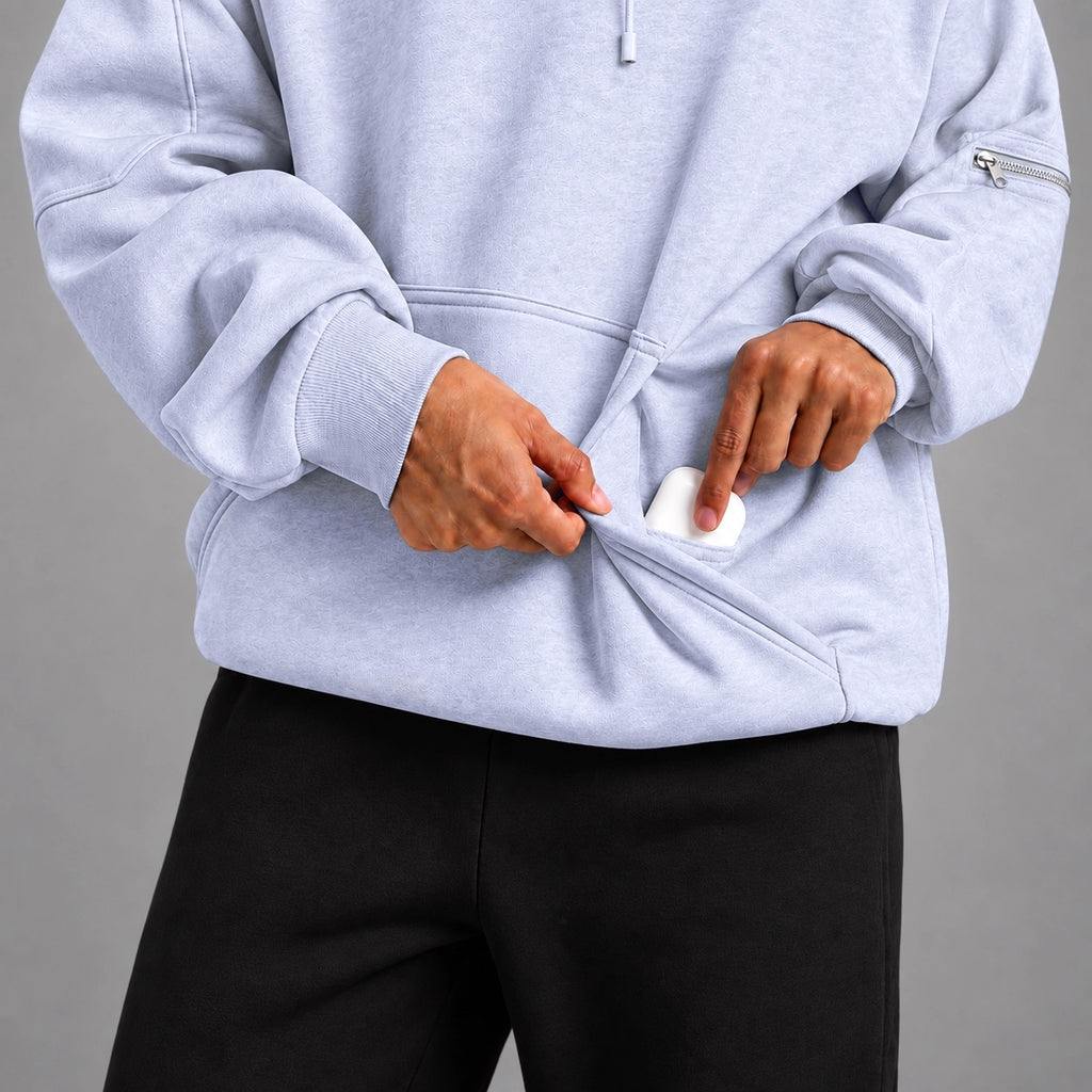 Melange Grey Eye Mask Hoodie