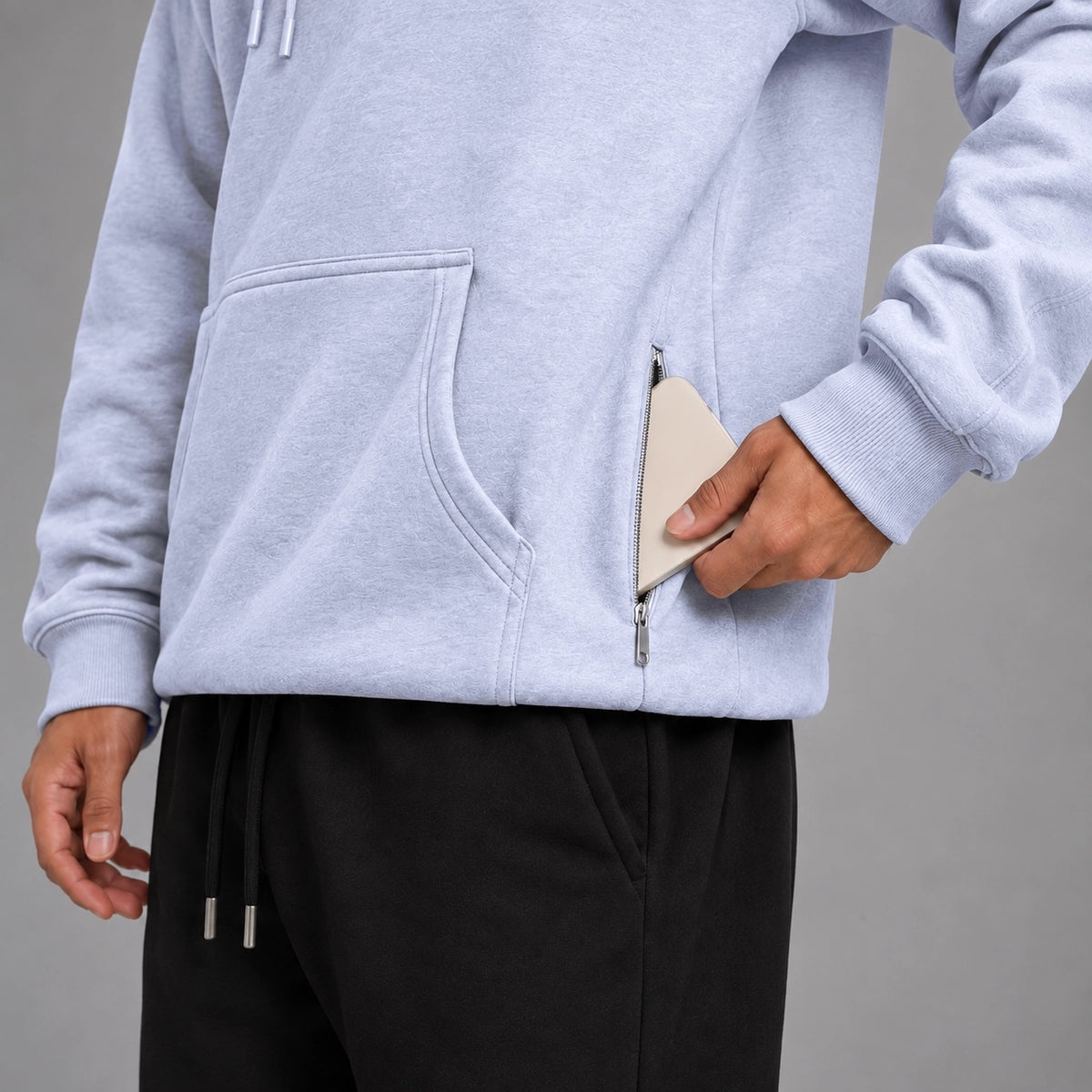 Melange Grey Eye Mask Hoodie