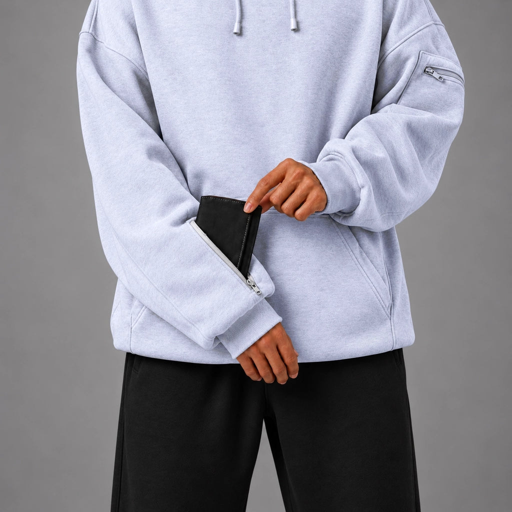 Melange Grey Eye Mask Hoodie