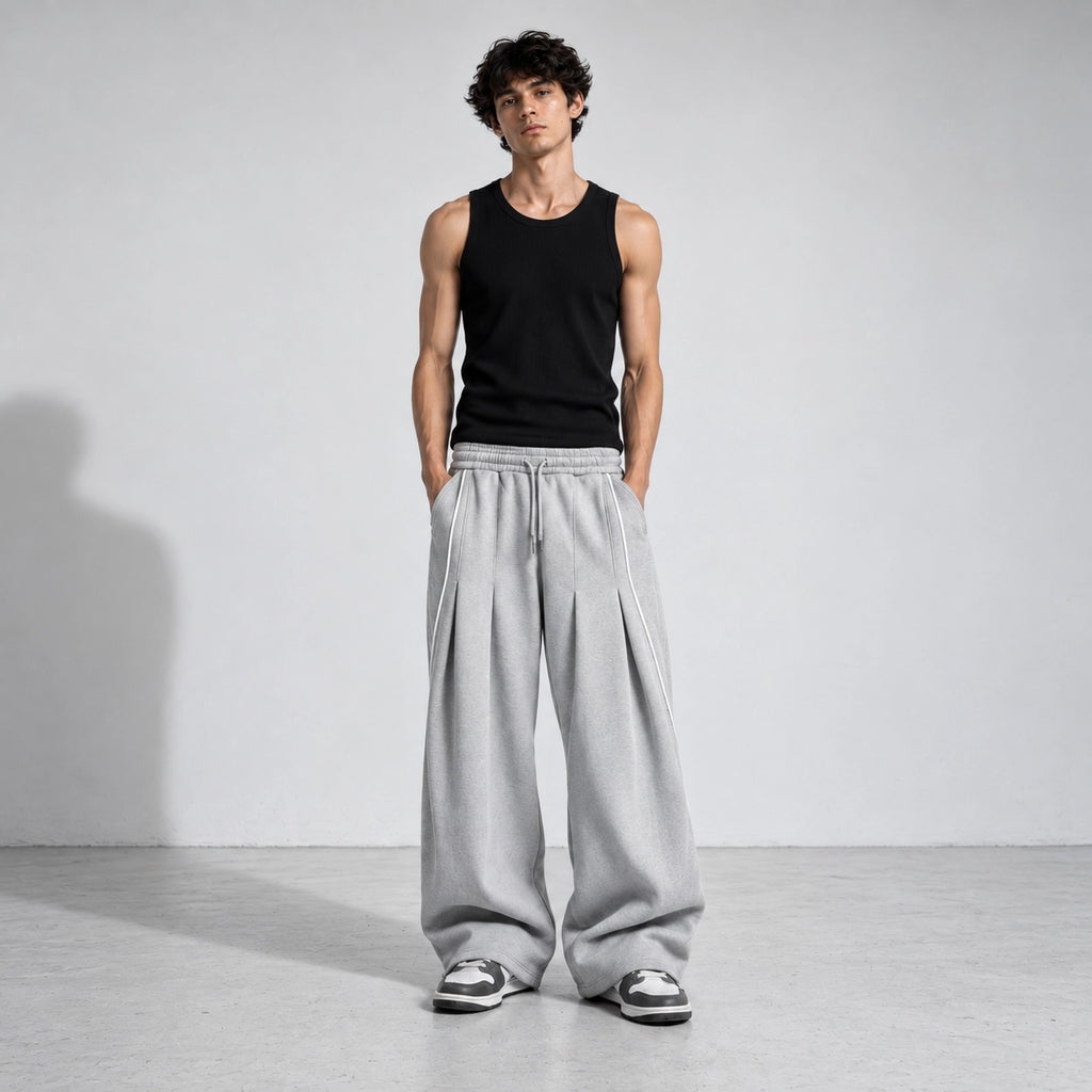 Phantom Wide-Leg Grey Sweatpants