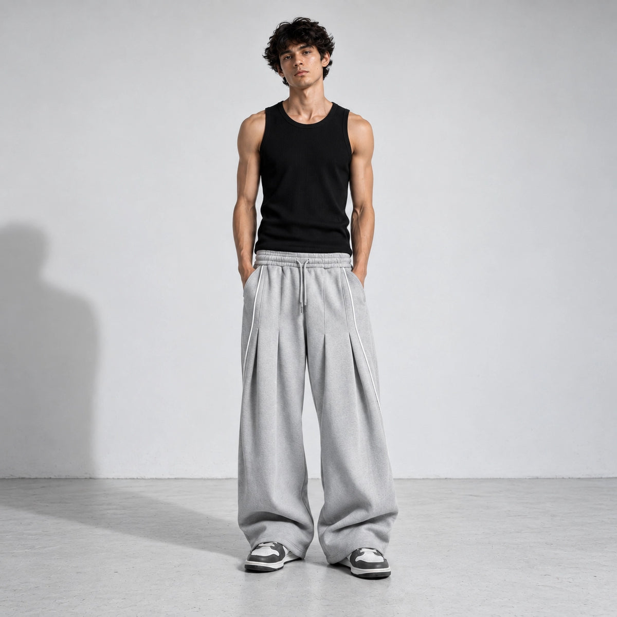 Phantom Wide-Leg Grey Sweatpants