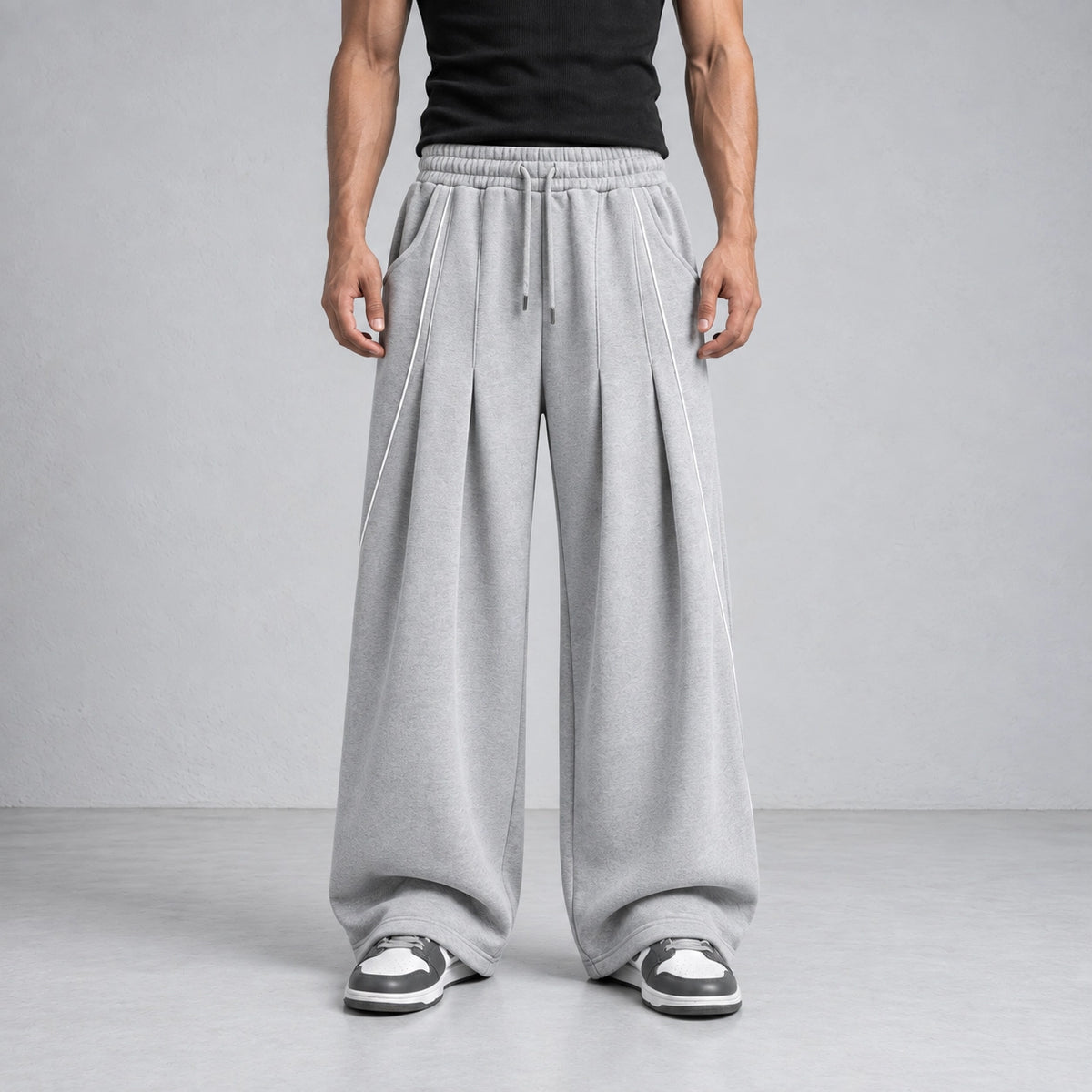 Phantom Wide-Leg Grey Sweatpants