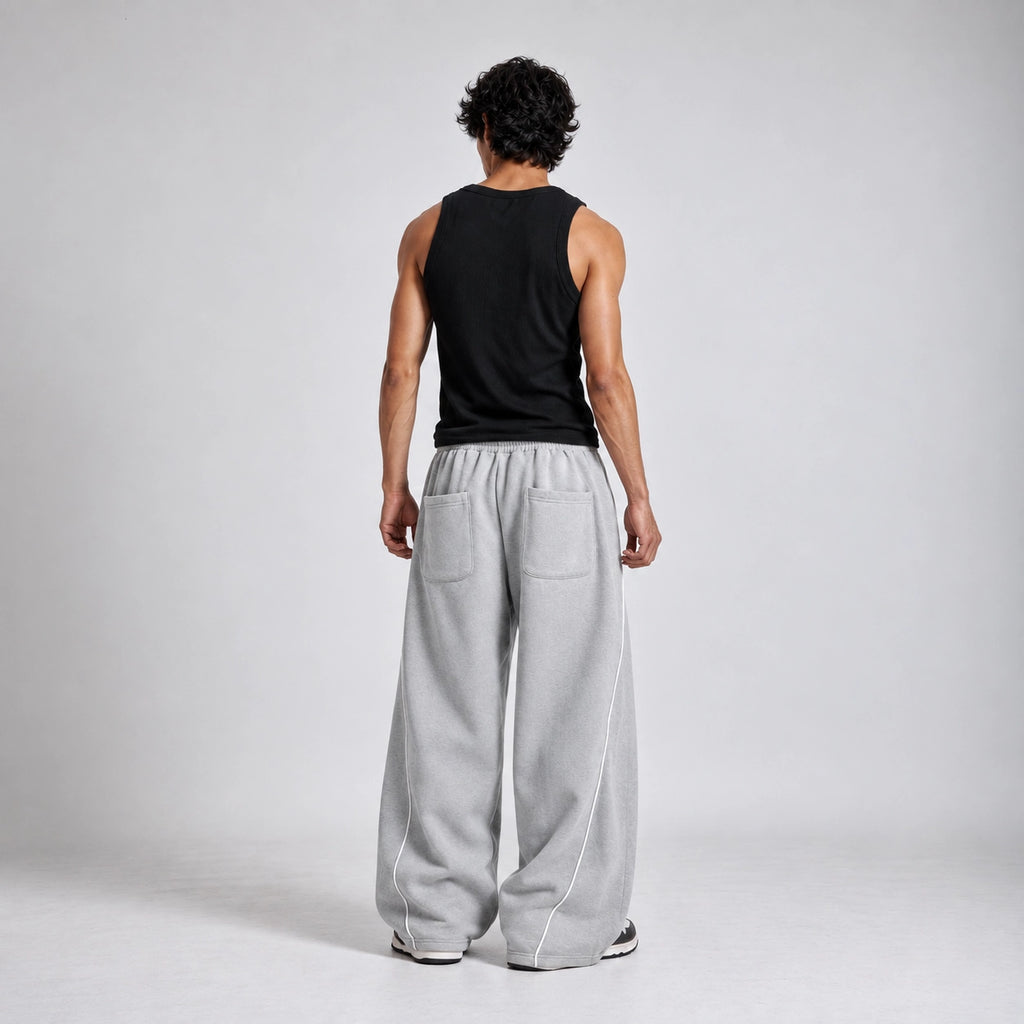 Phantom Wide-Leg Grey Sweatpants